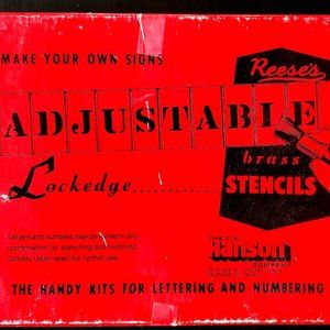 Vintage Reeses Adjustable Lockedge 5" Brass Stencil 33 Piece NOS in Box